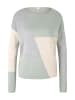 Tom Tailor Pullover in green beige grey color block