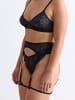 Erlich Textil  Iconic Lace Strumpfhalter aus nachhaltiger Spitze - perfekte Passform in schatten schwarz
