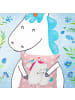 Mr. & Mrs. Panda Kissen Einhorn Mitteilung ohne Spruch in Rot Pastell