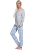 NORMANN Pyjama langarm Schlafanzug KaroMuster - 74736 in hellblau