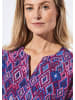 GOLDNER Bluse Bluse mit Tunika Ausschnitt in sangria / blau / gemustert