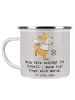 Mr. & Mrs. Panda Camping Emaille Tasse Fußball Liebe mit Spruch in Grau Pastell