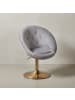 KADIMA DESIGN Loungesessel | 360° Drehbar, Samt, 67x80-100x62cm in Grau