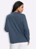 Sieh an! Stehkragen-Shirt in rauchblau-schwarz