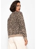 SASSYCLASSY Cardigan mit Leo-Muster in Beige