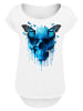 F4NT4STIC Long Cut T-Shirt Totenkopf mit Schmetterling in weiß