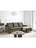 Beliani Ecksofa ELVENES in Grün/Braun - (W) 206 x (H) 69 x (L) 140 cm linksseitig