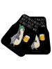 Mr. & Mrs. Panda Fußmatte Auto Pinguin Bier mit Spruch in Schwarz