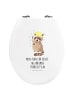 Mr. & Mrs. Panda Toilettendeckel Waschbär mit Spruch in Weiß