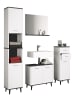 VCM  4-tlg. Komplett Badmöbel Badschrank Set Landos l in Weiß / Anthrazit
