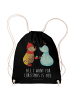 Mr. & Mrs. Panda rucksack beutel Nachtfalter Schneemann mit Spruch in Schwarz