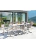 Beliani 9-tlg Gartentisch Set VALCANETTO/COSOLETO in Weiß/Beige/Silber
