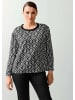 Alba Moda Bluse in grafischem Kettendessin in schwarz