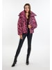 faina Damen Steppjacke Mit Leo-Print in Pink Leo