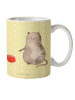 Mr. & Mrs. Panda Kindertasse Katze Fressen ohne Spruch in Gelb Pastell