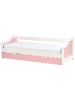 Beliani Tagesbett LUNERAY in Rosa/Weiß - (W) 96 x (H) 65 x (L) 206 cm