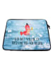 Mr. & Mrs. Panda Notebook Tasche Hummer Weizen mit Spruch in Oceanblue