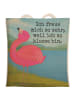 Mr. & Mrs. Panda Umhängetasche Flamingo Stolz Design mit Spruch in Weiß