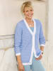 Sieh an! Strickjacke in himmelblau-ecru-gemustert