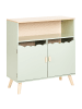 Beliani Sideboard LACKEY in Grün/Braun - (W) 70 x (H) 74 x (L) 30 cm
