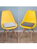 DuneDesign 4er Set Filz Stuhlkissen Freja in Grau