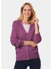 GOLDNER Kurzgröße:  Elegante Strickjacke mit V-Ausschnitt in maulbeere