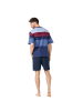 hajo Pyjama in Blau/Rot