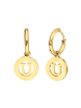Lucardi Ohrringe "Buchstabe U" Rund