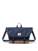 Herschel Cove Messenger - Umhängetasche S 24.5 cm (grid-black) in navy/saddle brown