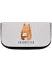 Mr. & Mrs. Panda Beauty Bag Bär Vermissen mit Spruch in Grau Pastell
