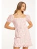 myMo Damen Minikleid Kurzarm in Rosa