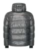 Rusty Neal Warme Herren Steppjacke Puffer Winterjacke mit Kapuze in Glanzoptik in Anthrazit