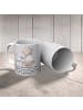 Mr. & Mrs. Panda Geschenktasse Tierheilpraktiker Herz mit Spruch in Grau Pastell