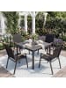 COSTWAY Gartenstühle stapelbar 4er Set in Schwarz