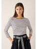 More & More softes Basic-Streifenshirt, 3/4 Arm in jersey stripe wide