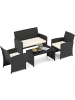 COSTWAY 4 tlg. PE-Rattan Gartenmöbel Set in Beige