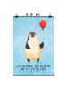 Mr. & Mrs. Panda Bild Pinguin Luftballon mit Spruch in Eisblau