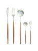 Beliani 30-tlg Besteck Set BAVETTE in Silber/Braun