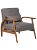 Beliani Sessel SKARA in Grau/Braun - (W) 70 x (H) 83 x (L) 88 cm