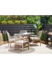 Beliani 9-tlg Gartentisch Set OLBIA in Grau/Beige/Braun