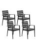 Beliani 8er-Set Gartenstuhl TAVIANO in Schwarz/Grau/Braun