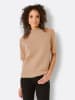 creation L Kurzarmpullover in camel-meliert