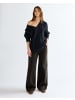 Wrangler Pullover V Neck Cable Knit in Dark Sapphire