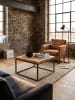 KADIMA DESIGN Couchtisch Mango Massivholz 55x40x55 cm Tisch mit Metallgestell