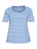 sheego T-Shirt in jeansblau-weiß