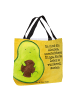 Mr. & Mrs. Panda Reisetasche Avocado Kern Design mit Spruch in Weiß