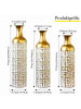 ABRIHOME Deko Vasen in Gold Weiß 3er Set mit Blumenmuster 50/66/85 cm Metall