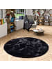 Pergamon Fellteppich Luxus Super Soft Plush Rund in Zwart