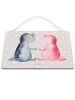 Mr. & Mrs. Panda Schild Axolotl Liebe ohne Spruch in Grau Pastell