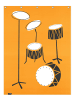 Juniqe Duschvorhang "Drums" in Grau & Orange